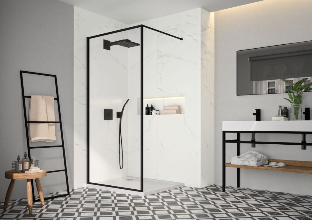 Merlyn Black Framed Showerwall Lr | Lead Wolf, Peterborough