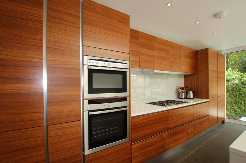 Cherry wood handleless kitchen | Lead Wolf, Peterborough